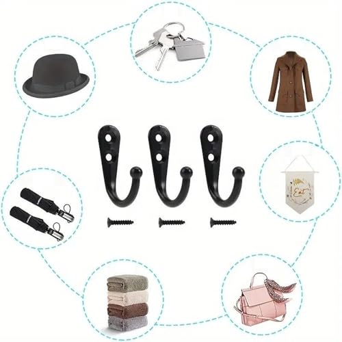 VIPERMARK 4 Pcs Wall Mounted Hooks - Gold Zinc Alloy Hangers