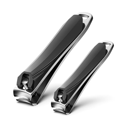 FERYES Stainless Steel Nail Clippers 2-Pack for Thick Nails