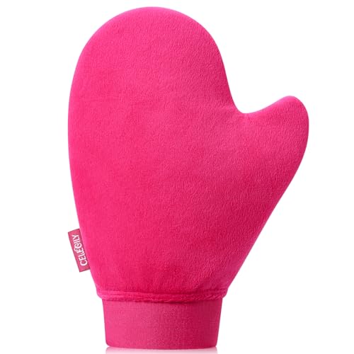 CeleCily Self Tanning Mitt Applicator - Double-Sided Velvet Sunless Tanner Glove with Waterproof Lining