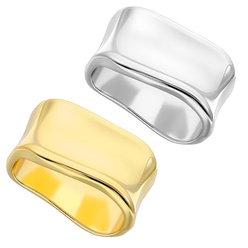 Abeillo 2 Pcs Silk Scarf Ring Clips - Gold & Silver Shawl Holders