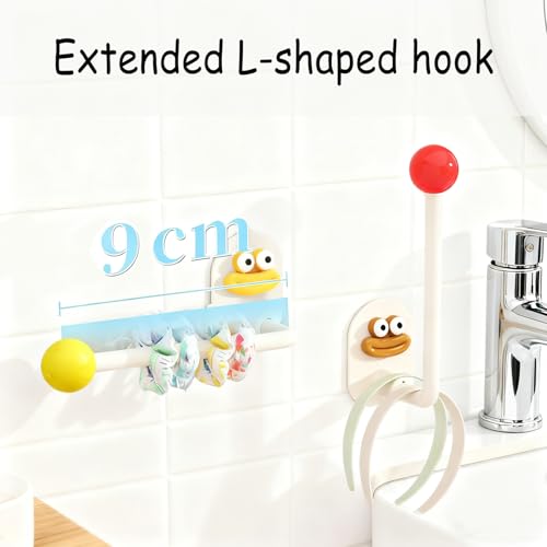 L-Shaped Shower Hooks for Bathroom & Towel Hanging - 5 lb Capacity