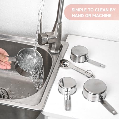 Strelitsia 8-Piece Measuring Cups and Spoons Set - Stainless Steel