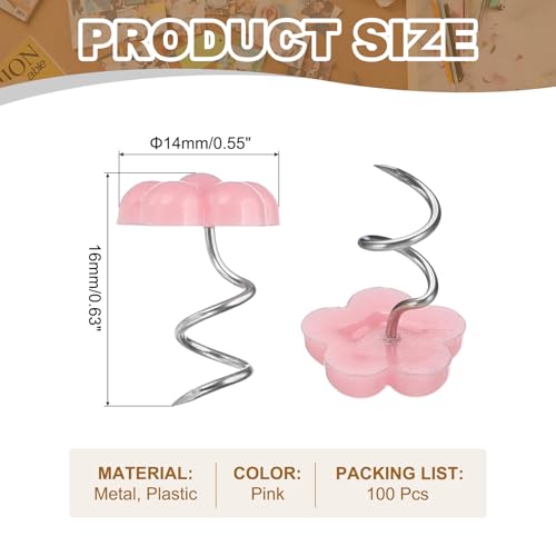 PATIKIL 100 Pcs Upholstery Twist Pins - Durable Pink Bed Pins for Furniture & Slipcovers