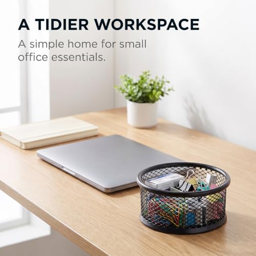 Black Metal Paper Clip Holder Dispenser Organizer for Desk Home Office