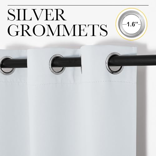 NICETOWN Blackout Curtain - Cloud Grey Thermal Insulated Grommet Panel, 34x72