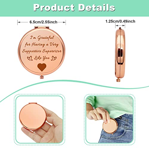 Supervisor Gifts for Women - Engraved Compact Makeup Mirror