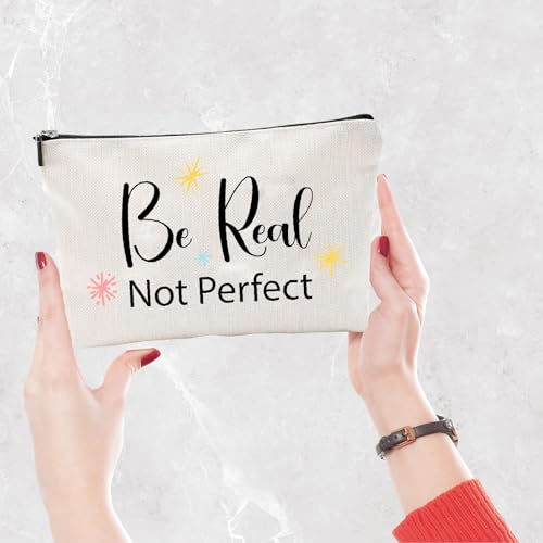 CREATCABIN Canvas Makeup Bag Travel Cosmetic Pouch 10x7 Inch