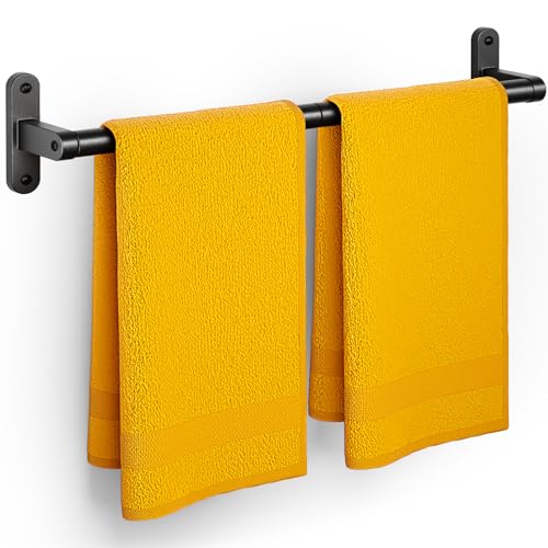 Powools 24-Inch Matte Black Towel Bar, Rustproof Aluminum Wall Mounted Rack