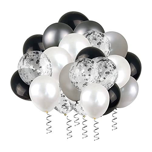 100pcs 12-Inch Metallic & Confetti Balloons for Party Decor