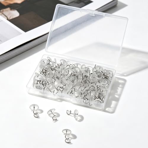 Clear Upholstery Twist Pins - 100 Pack for Slipcovers & Cushions