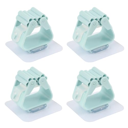 Wall Mounted Broom and Mop Holder Clips - 4 Pack Heavy Duty