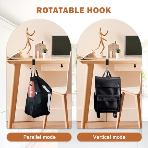 Adjustable Desk Hook Set - 3 Heavy-Duty Handbag Hangers