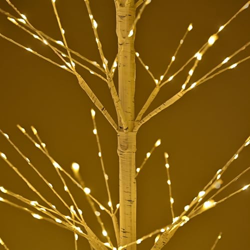 3FT Birch Tree with 219 Warm White LED Lights Waterproof Indoor Outdoor Christmas Decor - Variation of 3ft/219LED