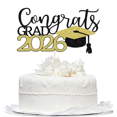 2026 Graduation Cake Topper - Congrats Grad Decor for Parties