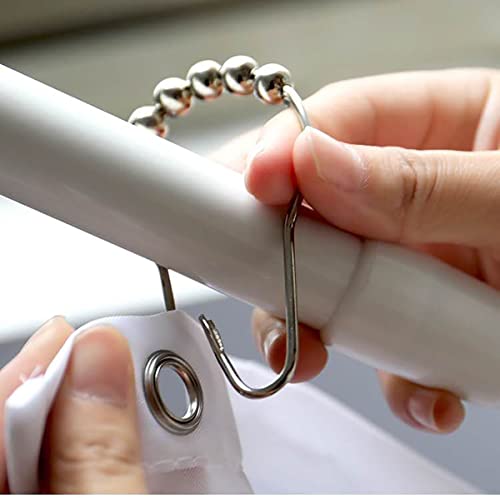 Purple Shower Curtain Hooks, Stainless Steel Rings with Acrylic Roller Balls