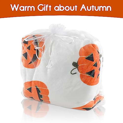 Halloween Pumpkin Face Throw Blanket - 60"x50" Soft Flannel Fleece