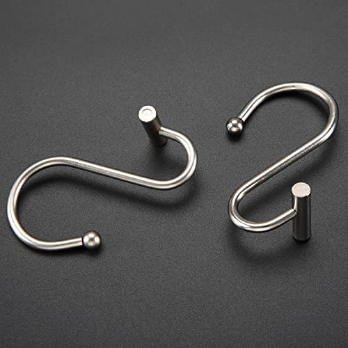 CHICTIE Nickel Shower Curtain Hooks - Rust-Proof Metal Rings, Set of 12