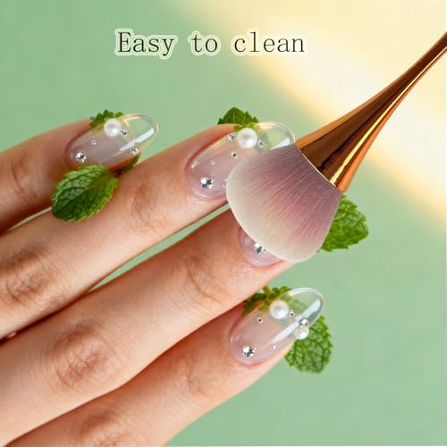 WTOGETAO Soft Nail Dust Remover Brush for Acrylic Nails and Manicure