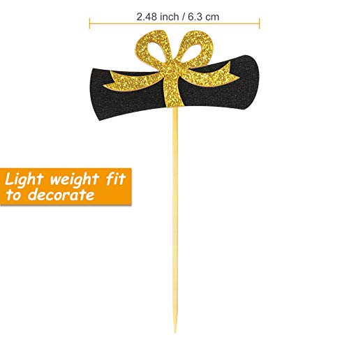 16 Glitter Graduation Cupcake Toppers - Class of 2025 Picks