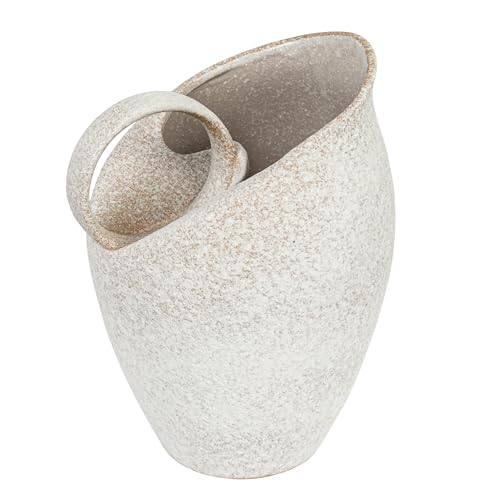 Bloomingville 9 Inches 82-Ounce Textured Stoneware Pitcher in Reactive Glaze, White