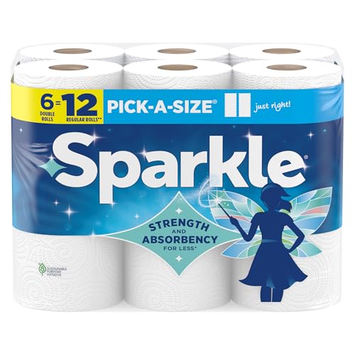 Sparkle Pick-A-Size Paper Towels, 6 Double Rolls, 660 Sheets Total