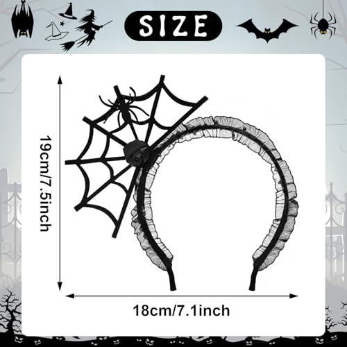 Gistome Halloween Spider Web Headband Black Lace Gothic Hairband