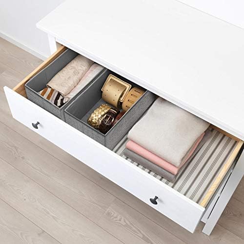 Criusia Foldable Underwear Drawer Organizer - Closet Dividers for Clothes & Socks | 6 Gray Bins
