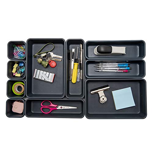 Interlocking Drawer Organizer Set for Kitchen, Office & Bathroom - 10 Pieces