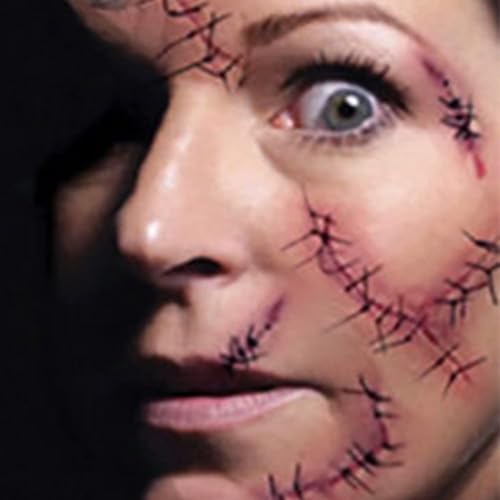 Halloween Temporary Tattoos 30 Sheets Fake Scars Wounds & Blood Makeup Kit