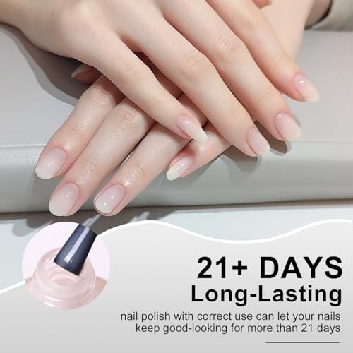 AILALUO Shimmery White Nail Polish Glossy Chip-Resistant 0.35 fl oz
