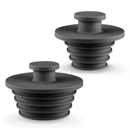 Aluvor Bathtub & Sink Drain Stoppers - Black, Large & Small 2pcs