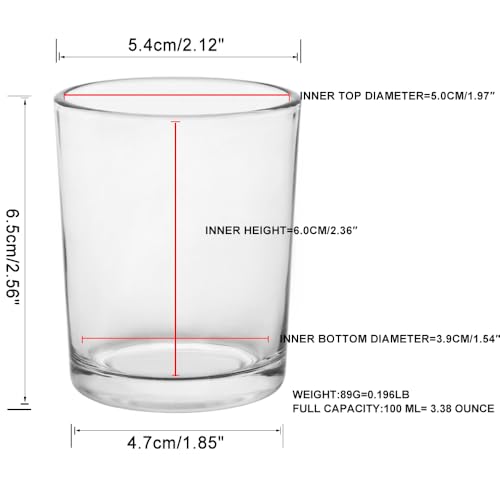 BTGLLAS 6pcs Clear Glass Tea Light Candle Holders Votive for Weddings & Holidays