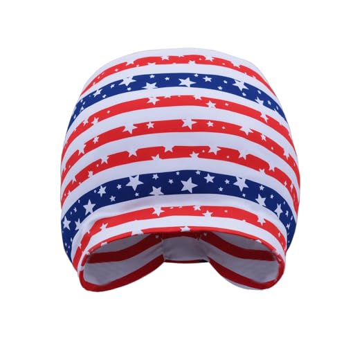 Fourth of July Knotted Headband Red White Blue Hair Bandana for Women
