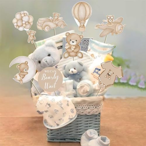 16Pcs Bear Baby Shower Centerpieces for Cake Table Decorations