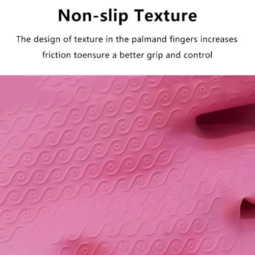 KINGFINGER Reusable Latex-Free Dishwashing Gloves - Purple & Pink, Large