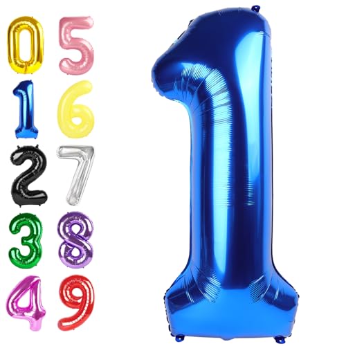 40 Inch Blue Number 0 Balloon - Giant Foil Birthday Decoration