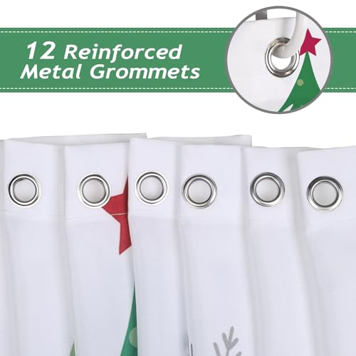 Bonhause Christmas Tree Shower Curtain - 72x72 Waterproof Polyester