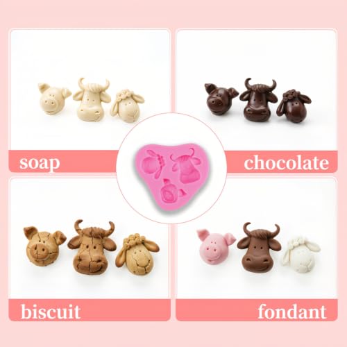 Geettcaifu Farm Animal Silicone Mold for Cake Decorating and Candy