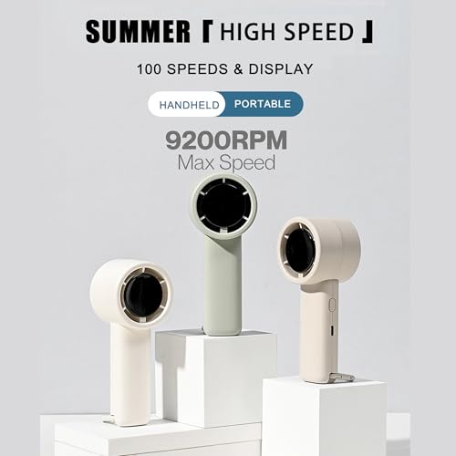 MOVEX Mini Turbo Handheld Fan 3-Khaki - Portable USB Cooling Fan