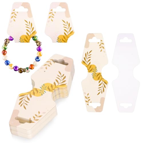 Joycraft 100Pcs Self-Adhesive Jewelry Display Cards - 4.7x1.7 in