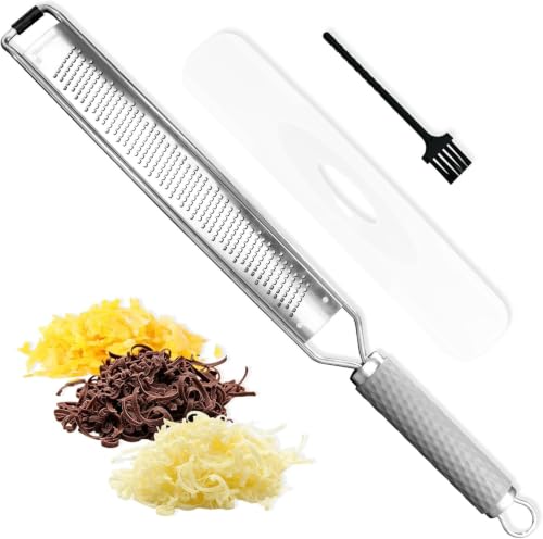 Stainless Steel Multi-Function Zester Grater - Light Gray Ergonomic Handle