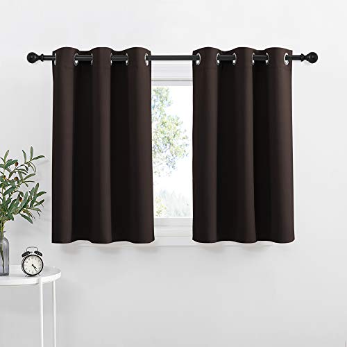 NICETOWN Toffee Brown Blackout Curtains - 42" x 36" (Pack of 2)