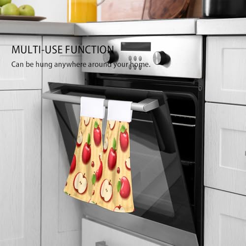 Pardick A-01 Apples Kitchen Towels - 2 Pack Absorbent Hand Towels with Loop