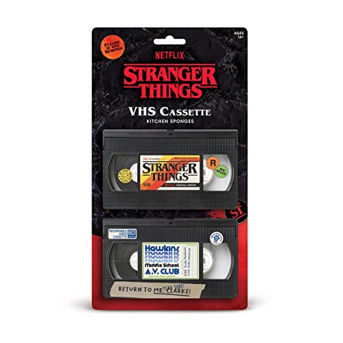 Genuine Fred Stranger Things VHS Cassette Kitchen Sponges - Set of 2