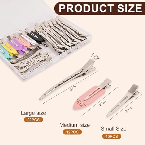 44Pcs Metal Alligator Hair Clips Set - Creaseless & Duckbill Styling Pins