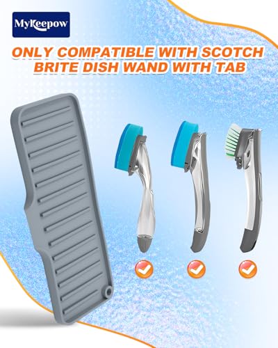 MyKEEPOW Gray Silicone Dish Wand Holder for Scotch-Brite