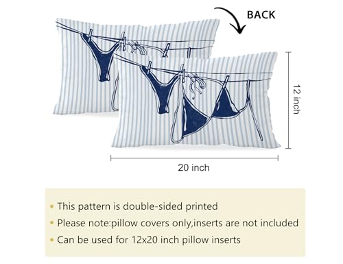 Blue Sea Coastal Throw Pillow Cover 12x20 | KDHTY