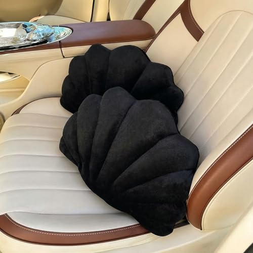 Seashell Car Neck Pillow Set - 2 Plush Lumbar Support Cushions