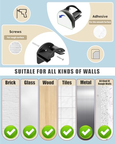 MSKEI Wall-Mount Hat Hooks - Strong Adhesive and Screws for Baseball Caps & Caps