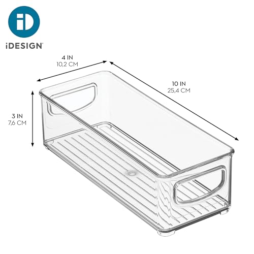 iDesign Stackable Plastic Pantry Bin with Handles - 10" x 4"